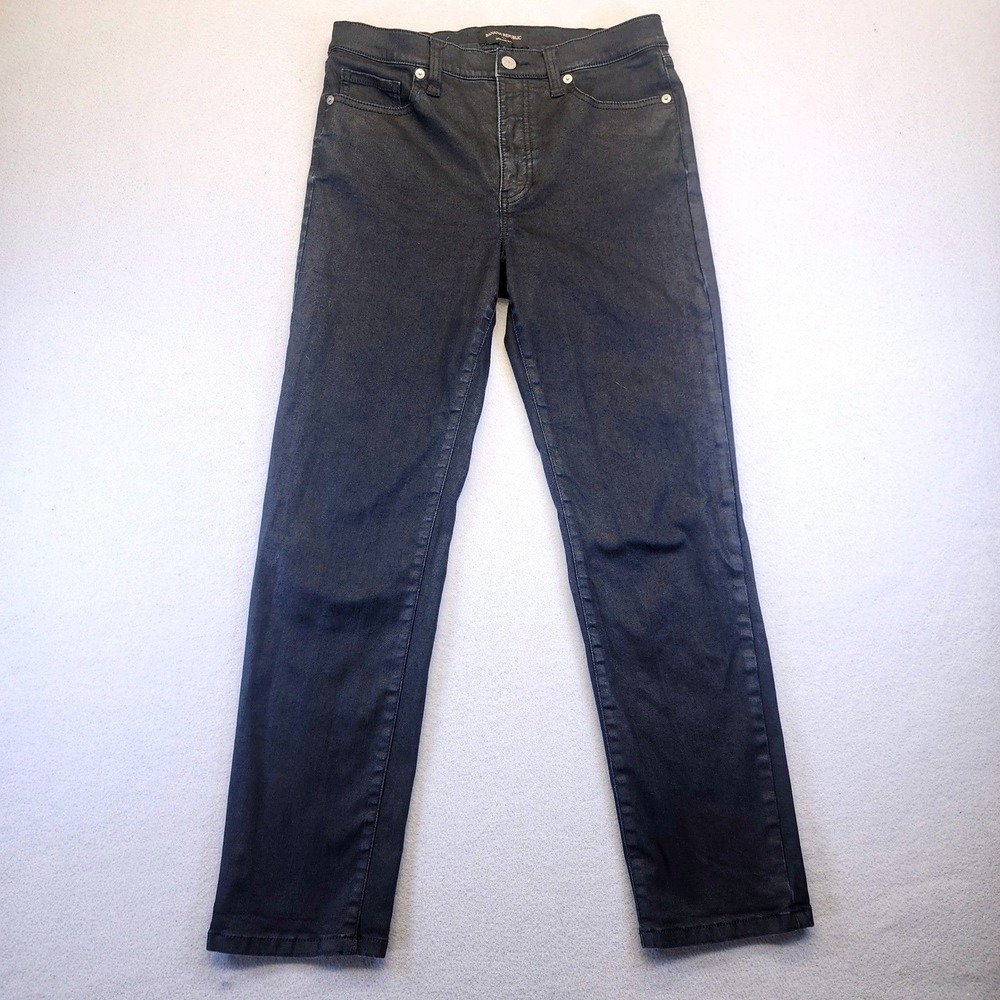 Banana Republic High‎ Rise Slim Coated Black Jeans Womens 29/8 Stretch Washwell